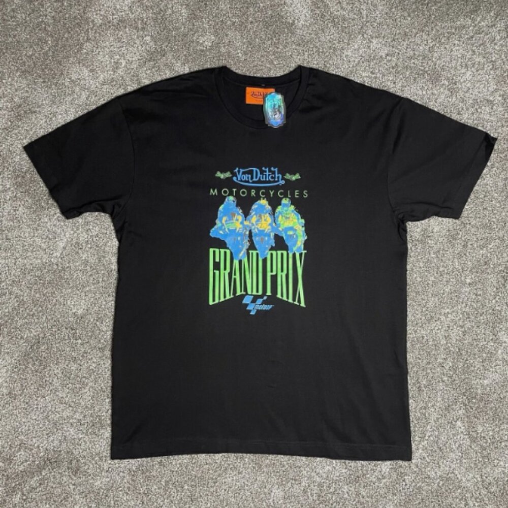 Von Dutch Motogp Men's T Shirt Tee Size XL Grand Prix Motorcycles Graphic Black